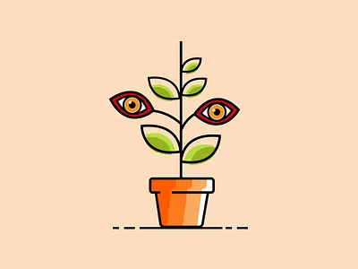 Eye plant art creative designinspiration eye flower illustration inspiration logo plant poster art pot simple logo vector