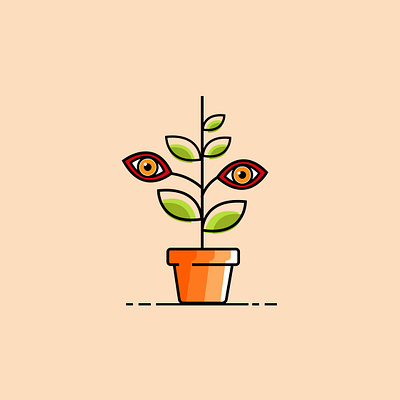 Eye plant art creative designinspiration eye flower illustration inspiration logo plant poster art pot simple logo vector