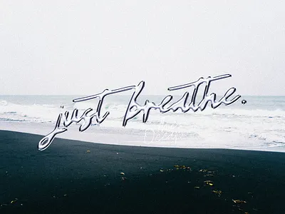 Just breathe. chrome design font ink inspiration lettering metallic metallic ink script script font type typography
