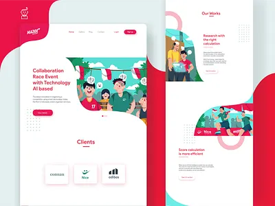 Majoe Race event website designs brand branding branding design design event experience illustration interface landing page logo responsive uiux use vector website website builder