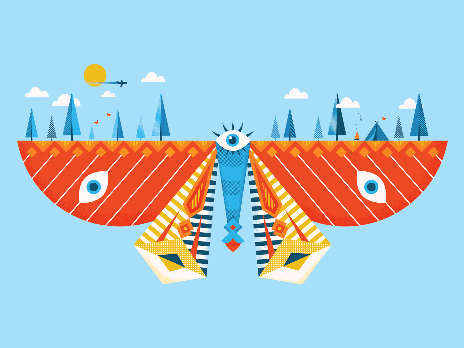 MMZ gif 1 branding branding design butterfly design illustration moth music music festival third eye