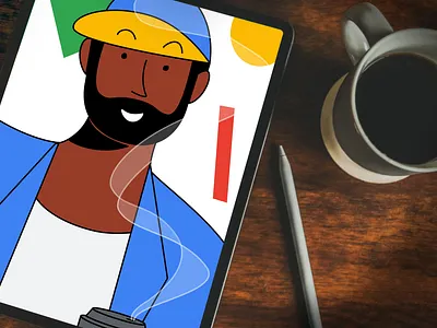 Morning Routine apple character character design coffee colors comp diversity google happy illustration illustrator ipadpro mock morning photography procreate texture visual design workspace workspaces