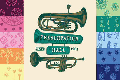Preservation Hall Jazz Band branding branding design design illustration jazz music music festival new orleans preservation hall preservation hall jazz band