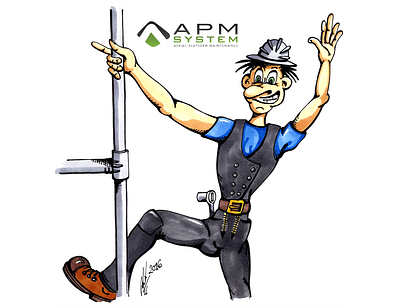 Steelworker for APM System branding comic book illustration