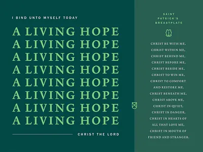 A Living Hope covid19 design faith flat graphic green hope hymn icon illustrator layout lent life mark rebound saint patricks day typography vector viral weekly warm up