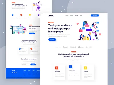 Instagram Marketing Tools- SAAS Landing Page Design clean flat illustration landing page landing page design landingpage marketing design saas saas design saas landing page saas website ui uiux user experience user interface web design web ui webdesign website website design