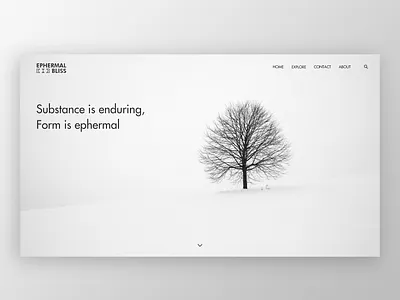 Ephermal Bliss adobe xd app design clean design design figma flat minimal responsive scenery ui design uiux uiuxdesign website white
