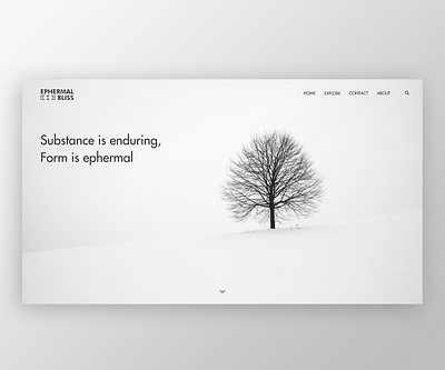 Ephermal Bliss adobe xd app design clean design design figma flat minimal responsive scenery ui design uiux uiuxdesign website white