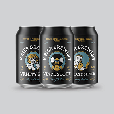 V Bier Brewery artist beer branding beer label branding design designer graphic design identity illustration illustrator package design typography
