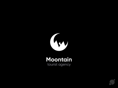 Moontain logo black and white blackorbitart branding creative geometric graphics design logo moon mountain typography vector vector graphics лого логотип