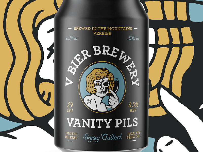 V Bier Brewery artist beer branding beer label branding design designer graphic design identity illustration illustrator package design typography