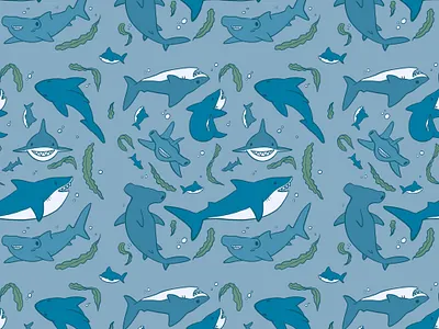Shark Pattern background background art design digital art illustration pattern seamless pattern