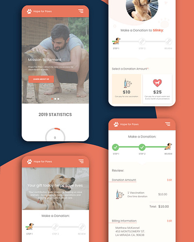 Hope for Paws website redesign adobe illustrator adobexd design app logodesign ui design ui designs ux design ux designer