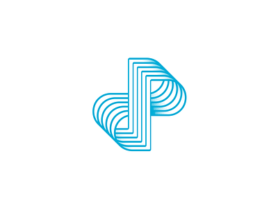 P + pathways + infinity loop halftone infinity letter logo p type