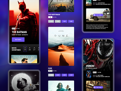 CinemaPlus Movie App app film interface mobile movies tickets ui ux