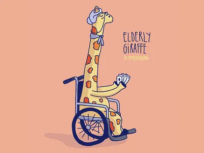 The Elderly Giraffe 👵🏽🦒 character character design character illustration illustration procreate smashdraw