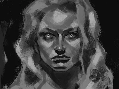 Gaze art artwork digital painting photoshop portrait student work study traditional