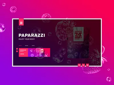 PAPARAZZI berry interface pink site smartfood ui ux web website