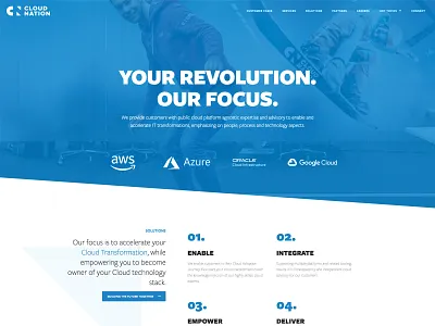 Cloudnation blue clean cloud design elementor minimal responsive ui ux website wordpress