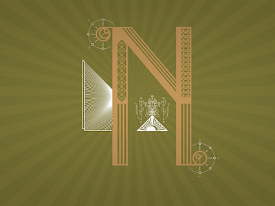 36daysoftype – N 36days 36daysoftype art deco letter lettering n type typo