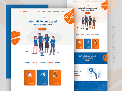 Support Team Web Homepage Design branded website featurs graphic ui homepage homepage design homepagedesign illustration landingpage marketing site psd template support website team web ui ux web web template webdesign website design