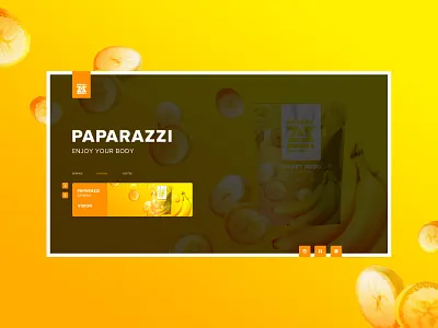 PAPARAZZI banana branding cocktail interface logo packaging site ui ux web website