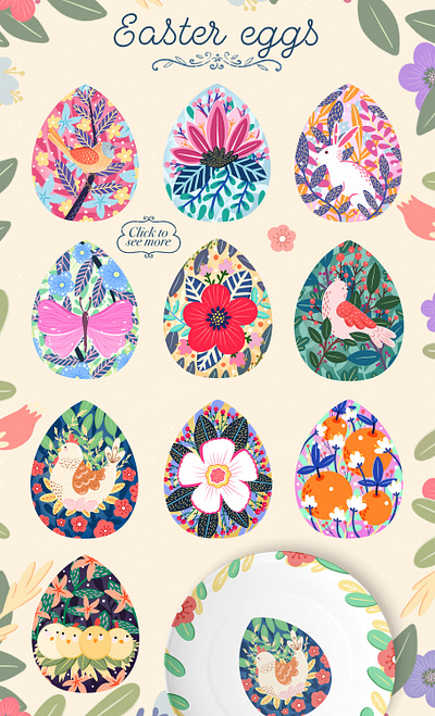 Easter Time animal animals background birds character clipart cute cute animal cute animals design easter eggs easter time floral floral wreaths illustration poster poster design poster template posters vector