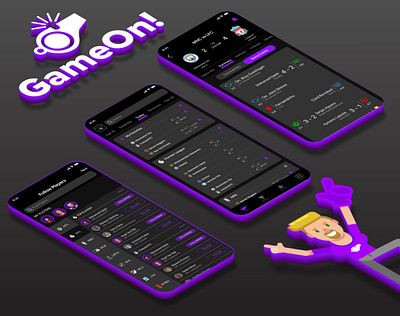 GameOn! app branding companion app design flat illustration illustration ios isometric logo mobile sports ui ux