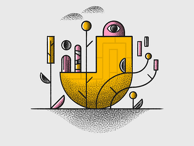 36 Days of Type 07 - J 36dayoftype 36daysoftype07 alien grain illustration j letter plants space totem typography