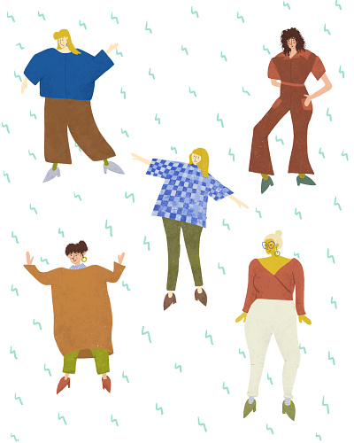 Button Babes character clothing fashion fashion illustration illustration pattern procreate procreateapp product illustration