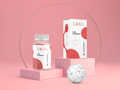 SOUL CBD Gummies bottle box brand identity branding cannabidiol cbd gummies high end hot foil identity design label logo nutrition packaging premium quality supplement type typography wellness