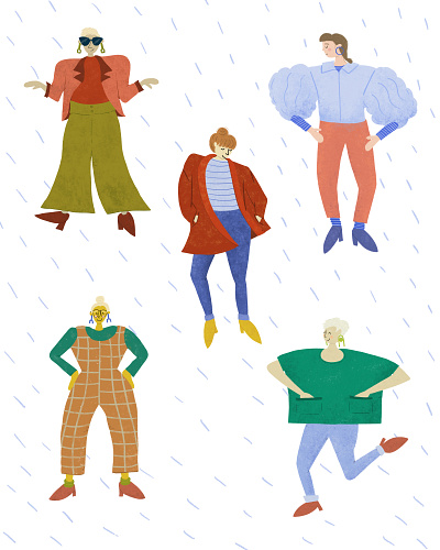 More Button Babes character clothing fashion fashion illustration illustration pattern procreate procreateapp product product illustration