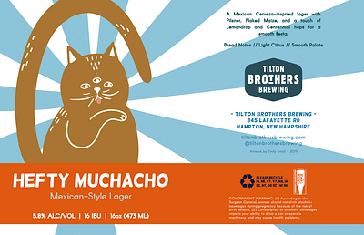 Hefty Muchacho Can Label by Emily Small adobe illustrator beer beer can beer can art beer can design brewery design digital art digital illustration drawing hand drawn illustration illustrator packaging packaging design packagingdesign procreate product design vector