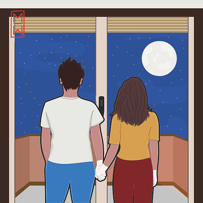 Stay_home art artist ilustration night quarantine sky stars