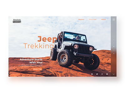 Absolute Trekking adobe xd adventure design jeep landing landing page landing page design landingpage layers mask off road photoshop tamil tour tourism trip web web design webdesign