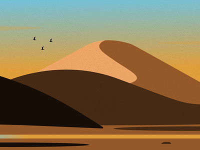 Sand Dune- Illustration birds clean dunes figma gradient illustration kovalev logo modern nicholas sand simple vector