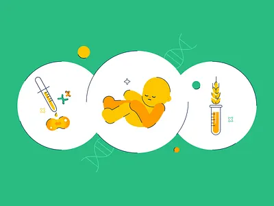 CRISPR Illustrations 2d illustration cripr crisp gen illustration laboratory