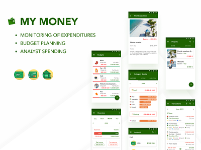 UX/UI My Money App android app android app design app app design application budget budget app design design app green money money app ui ui ux ui design uiux ux ux design uxdesign uxui