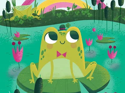 St. Patrick's Day frog animal book character frog illustration kid lit water