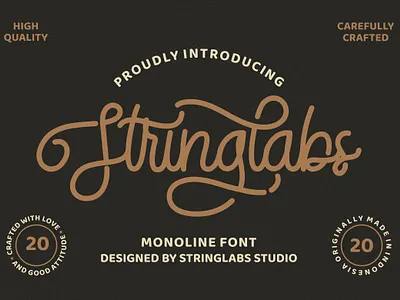 StringLabs - Monoline Retro Font 80s calligraphy font grunge handdrawn handlettering handwritten line logotype mono monoline retro script vintage wedding