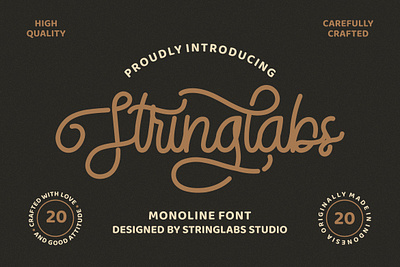 StringLabs - Monoline Retro Font 80s calligraphy font grunge handdrawn handlettering handwritten line logotype mono monoline retro script vintage wedding