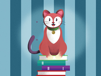 Kitty adobe animal cat chat cute gato granny illustrator kids kitten kitty mexico reading texture vector