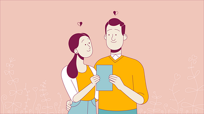 Love 2d art branding cartoon character couple couplegoals designer drawing explainer family girl heart illustration love lovers vector