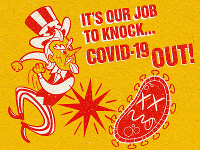 COVID-19 KNOCKOUT! cartoon character art design drawing illustartor illustration photoshop retro retro design vector