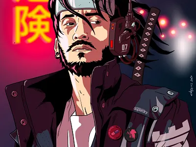 Dystopian Cyberpunk me art character design digital illustration ipadpro procreate