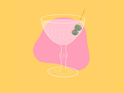 Martini art design drink illustration