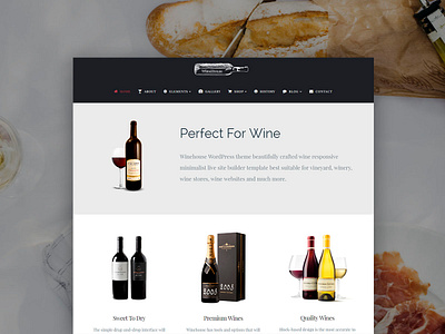 WineHouse WordPress Theme - Front Page bar design page builder plugins pub responsive site builder template theme vine vinepair vineyard web design web development web wine webdesign winery wordpress wordpress theme wube