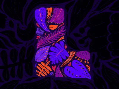 L is for leaves art blue colors creative design drawing drawings illustration illustrator leaf leaves letters nature orange plants type typeography violet