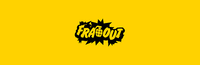 "FRAGOUT" LOGO branding design flat grenade lettering logo logo design logotype typography vector videogame yellow