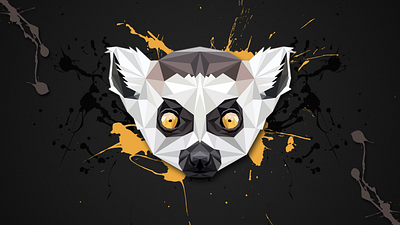 Polygon Lemur designs illustration lemur polygon polygon art vector